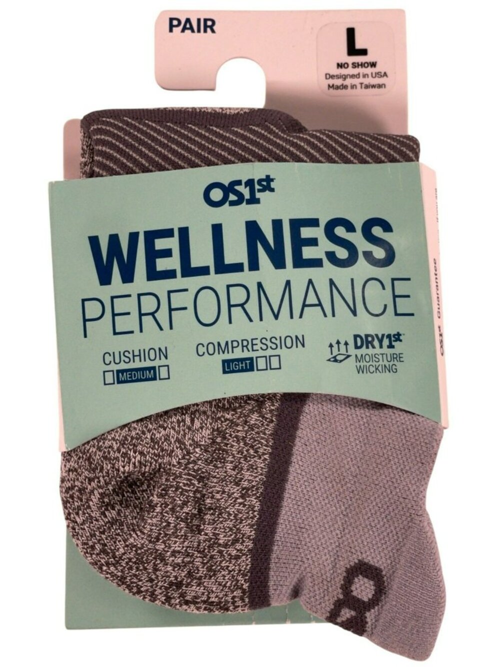 OS1st Wellness Performance Socks NoShow Diabetic Friendly Gray Charcoal Sz L NEW